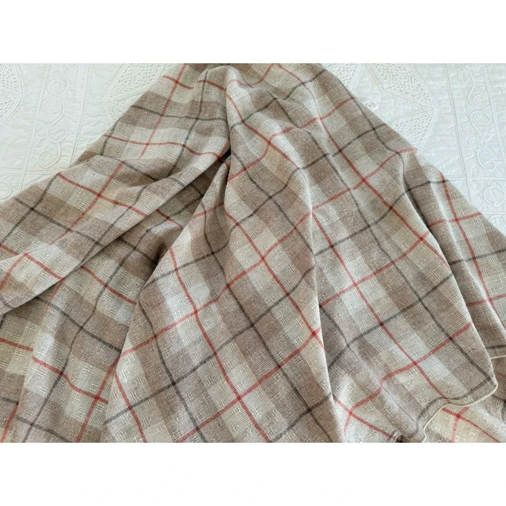 Vtg Tablecloth Set of 2 Plaid Woven Country Kitchen Decor 60